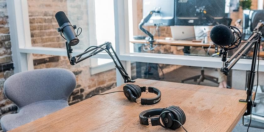 Image of pharmacy podcast studio set up